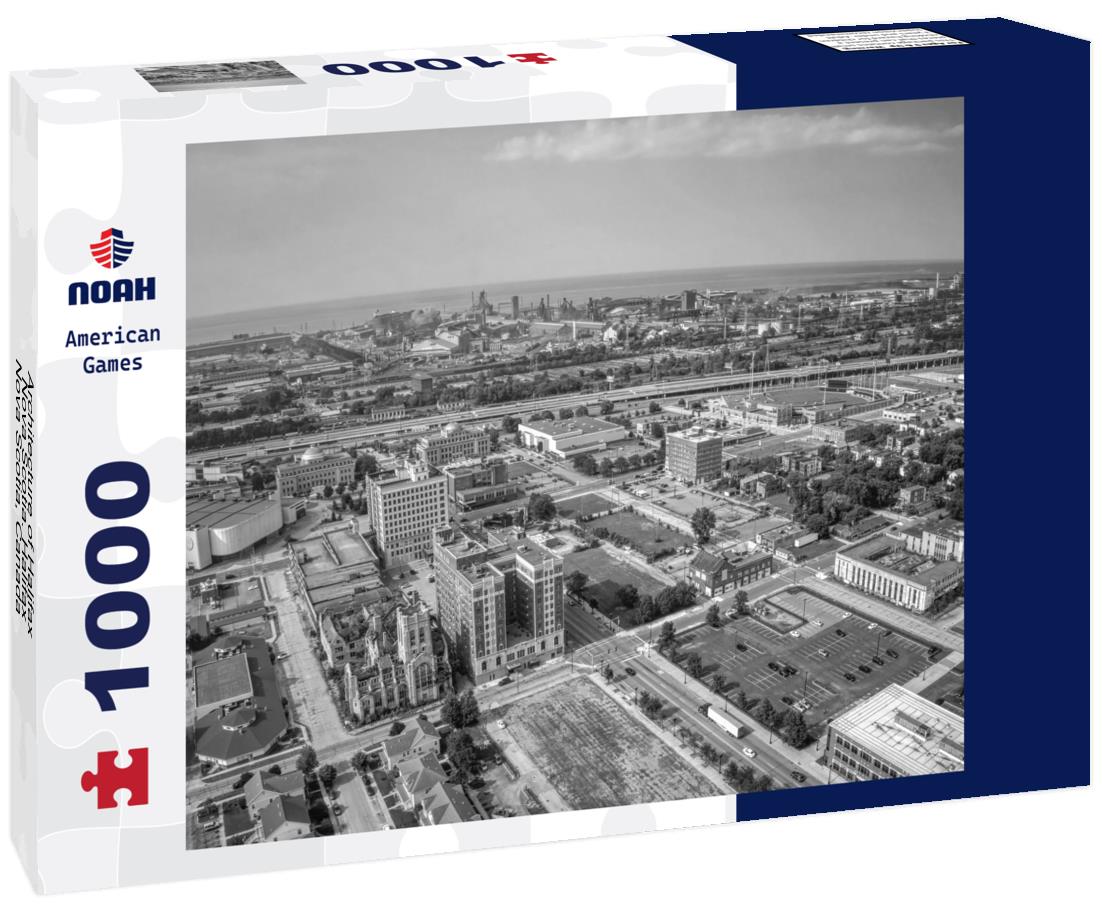 Noah Jigsaw Puzzle Architecture of Halifax, Nova Scotia. Halifax, Nova Scotia, Canada in black white 1000 pieces