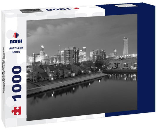 Noah Jigsaw Puzzle San Juan, Puerto Rico skyline on Condado Beach in black white 1000 pieces