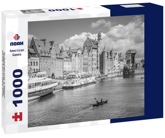 Noah Jigsaw Puzzle Al Zubarah Fort, a historic military fortress in Qatar, Middle East in black white 1000 pieces