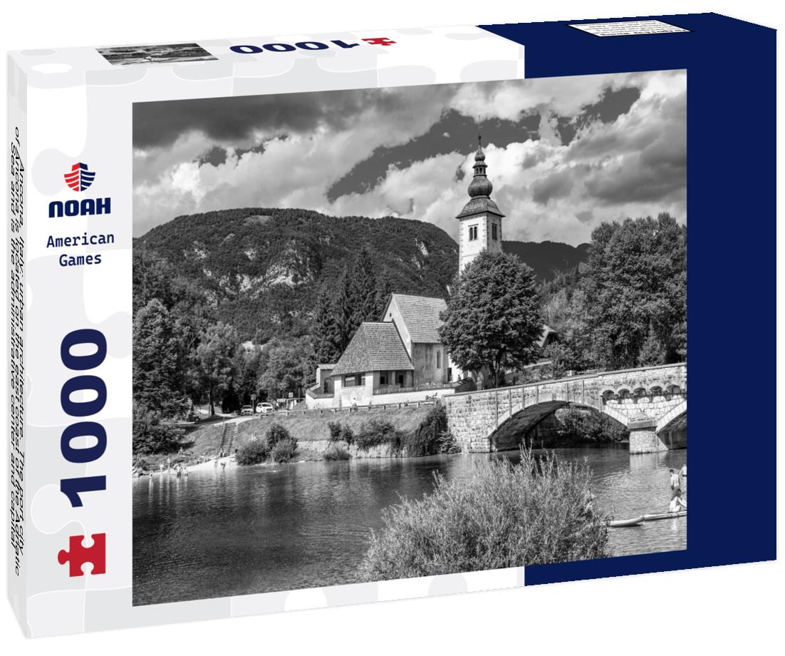 Noah Jigsaw Puzzle Ancona, Italy: urban architecture. The port city of Ancona is located on the east coast of the Adriatic Sea and is the administrative center and capital of the Marche region in black white 1000 pieces