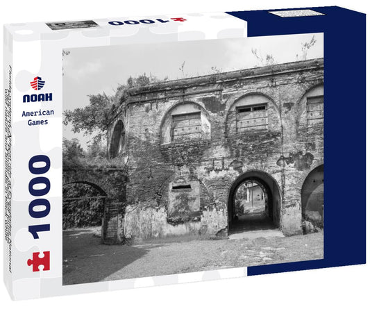 Noah Jigsaw Puzzle Florida wetland, Airboat ride at Everglades National Park in USA. Popular place for tourists, wild nature and animals in black white 1000 pieces