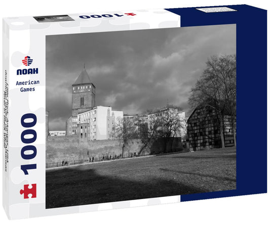 Noah Jigsaw Puzzle Little Rock, Arkansas, USA downtown skyline on the Arkansas River in black white 1000 pieces