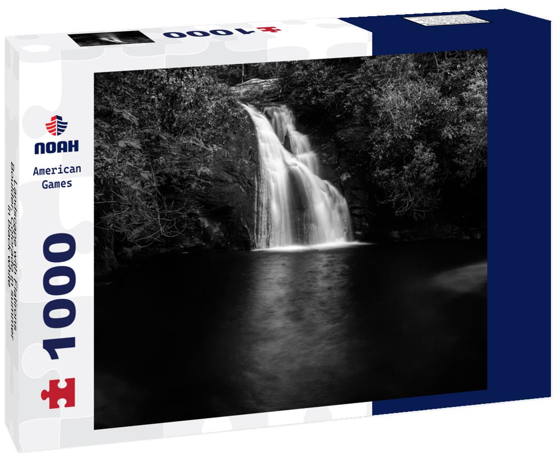 Noah Jigsaw Puzzle Landscape with Flatirons, Boulder, Colorado in summer in black white 1000 pieces