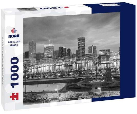 Noah Jigsaw Puzzle Street in Brussels in black white 1000 pieces