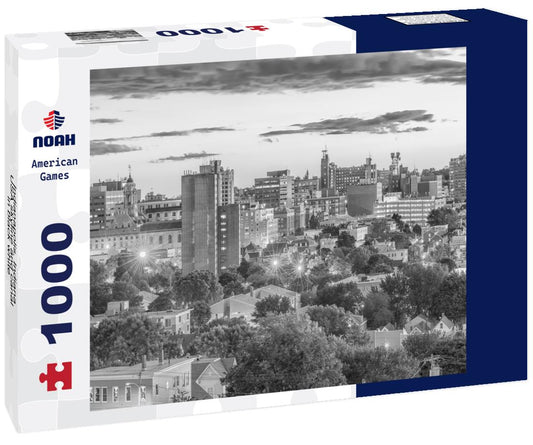 Noah Jigsaw Puzzle Indianapolis, Indiana, USA skyline and canal in black white 1000 pieces