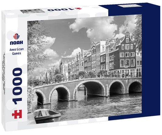 Noah Jigsaw Puzzle A small boat on the Nile River at sunset. Nile River. Jinja - Uganda in black white 1000 pieces