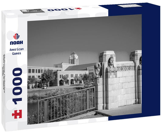 Noah Jigsaw Puzzle Melbourne Derbyshire town center in black white 1000 pieces