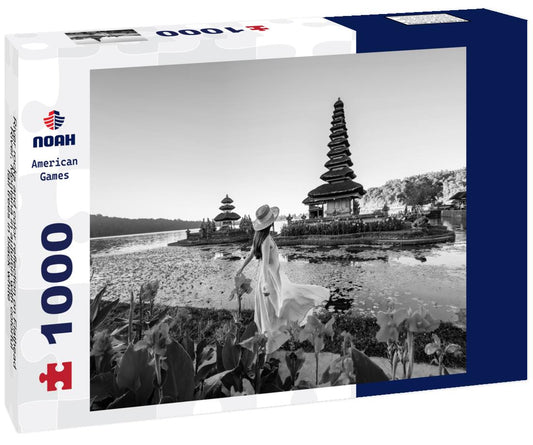 Noah Jigsaw Puzzle River rocks and color reflection on Flathead River, Montana in autumn with colorful fall trees in black white 1000 pieces