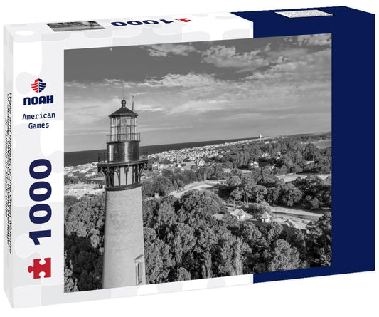 Noah Jigsaw Puzzle Walls and minaret of the Great Mosque of Sousse. UNESCO World Heritage in Tunisia in black white 1000 pieces