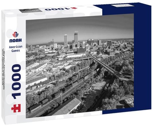 Noah Jigsaw Puzzle Boston, Massachusetts, USA skyline with bridges and highways at dusk in black white 1000 pieces