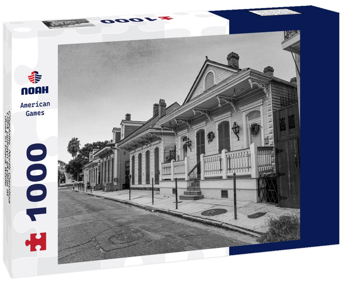 Noah Jigsaw Puzzle Charlotte, North Carolina, USA uptown skyline at dusk in black white 1000 pieces