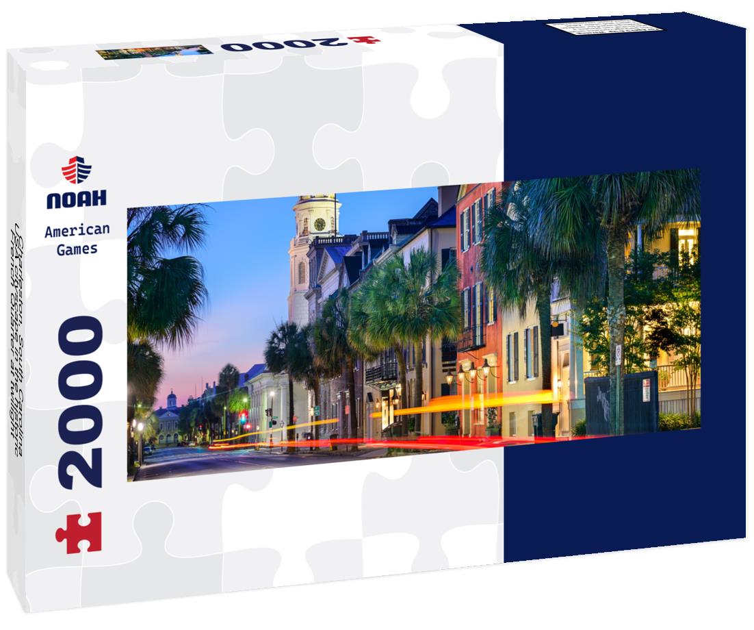Charleston, South Carolina, USA cityscape in the historic French Quarter at twilight 2000pc Panoramic Puzzle