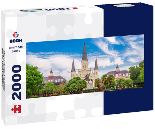 Noah Jigsaw Puzzle New Orleans, Louisiana, USA at Jackson Square and St. Louis Cathedral in the morning panorama 2000 pieces