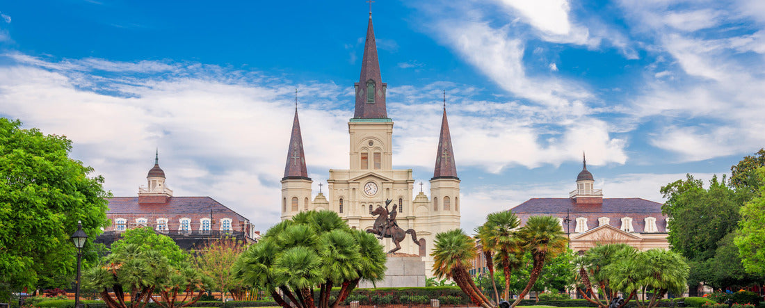 New Orleans, Louisiana, USA at Jackson Square and St. Louis Cathedral in the morning 2000pc Panoramic Puzzle