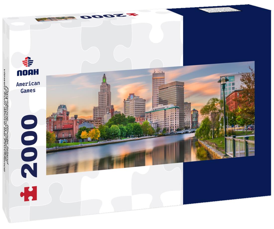 Providence, Rhode Island, USA downtown cityscape viewed from above the Providence River 2000pc Panoramic Puzzle