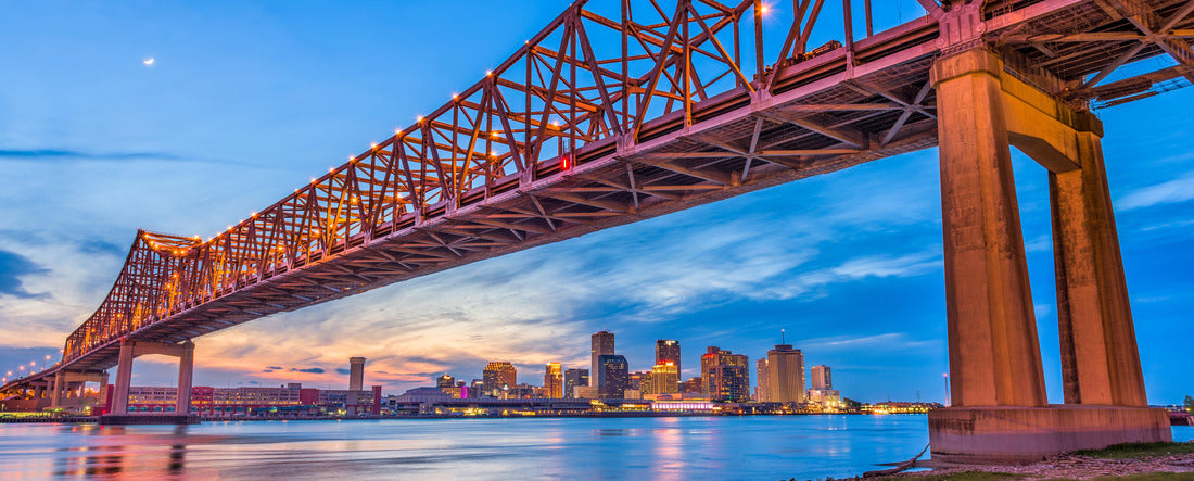 New Orleans, Louisiana, USA at Crescent City Connection Bridge over the Mississippi River 2000pc Panoramic Puzzle