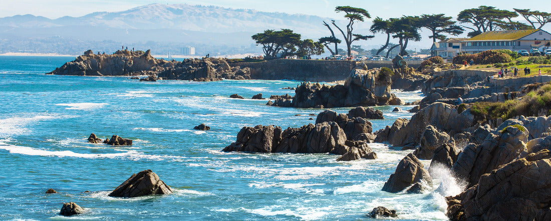 Scenic Monterey coast, beautiful California coastline, Pacific Grove, Monterey, California, USA 2000pc Panoramic Puzzle