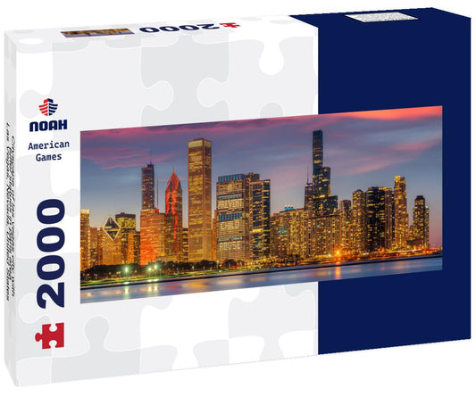 Noah Jigsaw Puzzle Cityscape of las vegas city with eiffel statues in paris area, Las Vegas, Nevada, United States panorama 2000 pieces