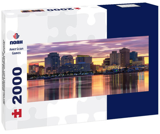 Noah Jigsaw Puzzle Norfolk, Virginia, USA downtown city skyline with dramatic morning clouds on the Elizabeth River panorama 2000 pieces