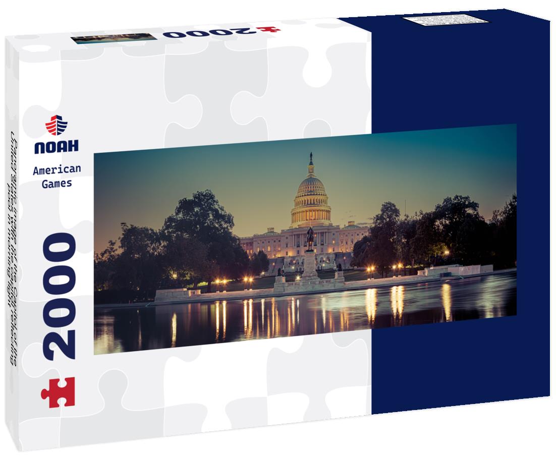Noah Jigsaw Puzzle Panoramic image of the Capitol of the United States with the capitol reflecting pool in morning light panorama 2000 pieces