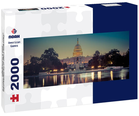 Noah Jigsaw Puzzle Panoramic image of the Capitol of the United States with the capitol reflecting pool in morning light panorama 2000 pieces