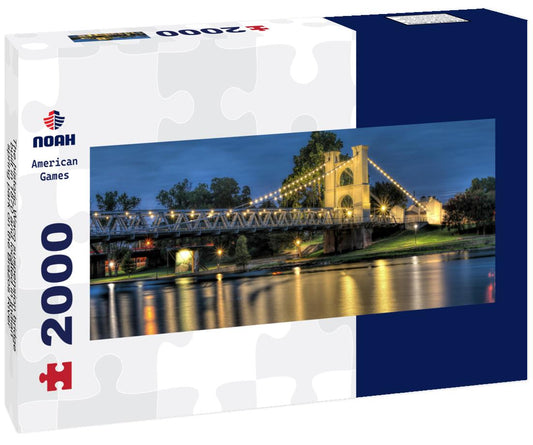 Noah Jigsaw Puzzle The historic Waco suspension bridge, built in 1870 and located in Indian spring park on the Brazos River panorama 2000 pieces