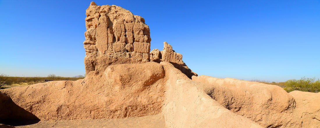 Ancient Casa Grande Ruins National Monument of the Pre-columbian Hohokam native Americans in Arizona USA 2000pc Panoramic Puzzle