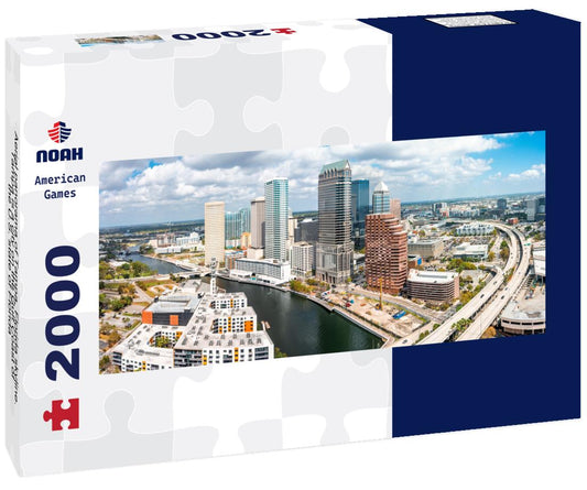 Aerial  Tampa, Florida skyline. Tampa is a city on the Gulf Coast of the U.S. state of Florida 2000pc Panoramic Puzzle