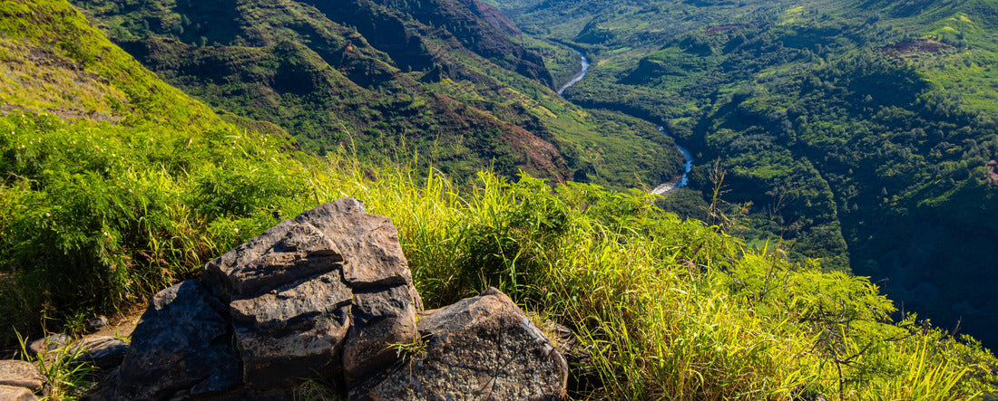 Ansicht des Waimea Canyon From The Stream and Canyon Lookout, Waimea Canyon State Park, Kauai, Hawaii, USA 2000pc Panoramic Puzzle