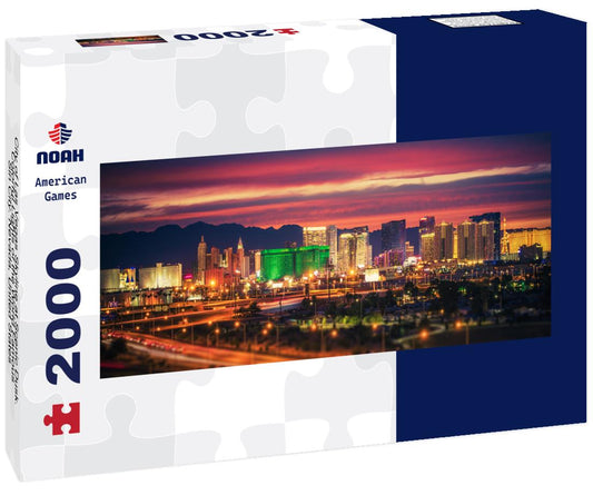 Noah Jigsaw Puzzle City of Las Vegas Skyline at Scenic Dusk. Colorful Lights of the World Famous Sin City. Nevada, United States panorama 2000 pieces
