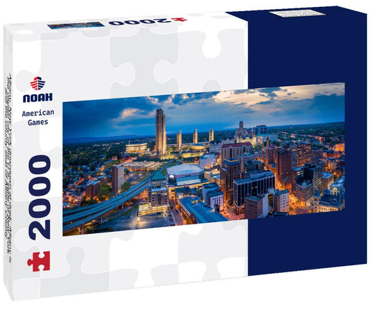 Noah Jigsaw Puzzle Albany, New York downtown at dusk. Albany is the capital city of the U.S. state of New York and the county seat of Albany County panorama 2000 pieces