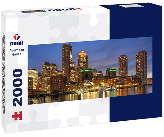 Noah Jigsaw Puzzle Boston skyline from Fan Pier at the fantastic twilight time with smooth water river in boston, Massachusetts, USA downtown skyline panorama 2000 pieces