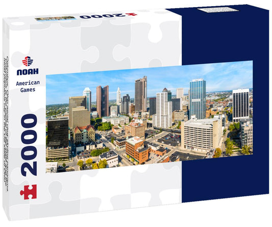 Noah Jigsaw Puzzle Columbus, Ohio aerial view skyline panorama. Columbus is the capital of the state and the most populous city in the US state of Ohio panorama 2000 pieces