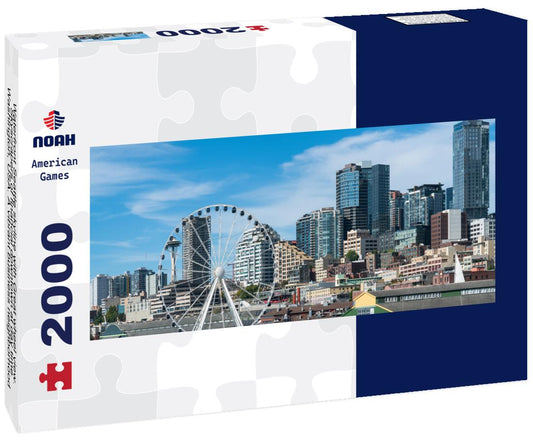 Noah Jigsaw Puzzle Waterfront Seattle skyline with Great wheel view. Skyscrapers of financial downtown at day time, Washington, USA. A vibrant business neighborhood panorama 2000 pieces