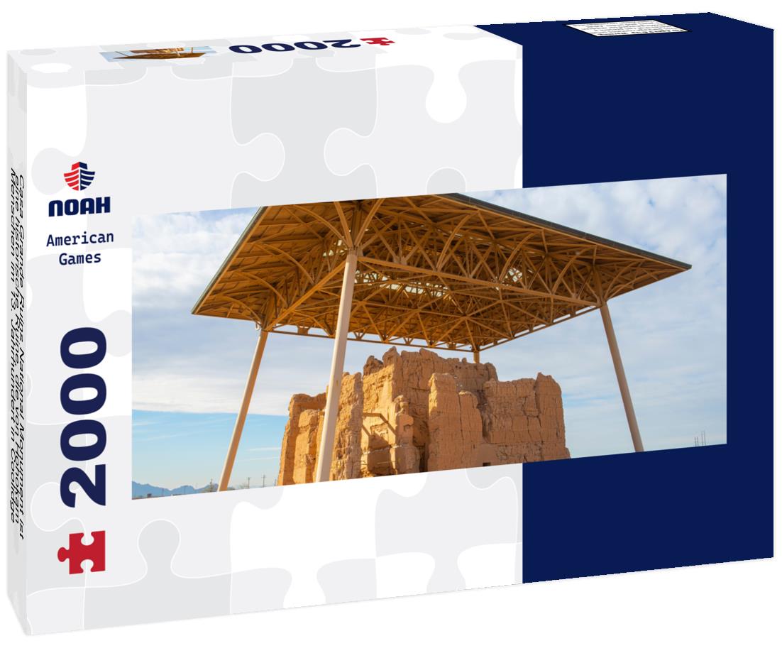 Casa Grande Ruins National Monument ist eine historische Ruine, die von Hohokam Menschen im 13. Jahrhundert in Coolidge, Arizona AZ, USA gebaut wurde 2000pc Panoramic Puzzle