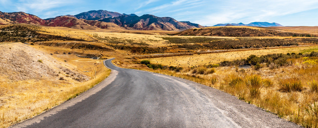 Schöne Landschaft von einer kurvenreichen Straße und Bergen, während Sie in Richtung Pocatello in Idaho von der I-15 Freeway auf der alten 191 Autobahn 2000pc Panoramic Puzzle