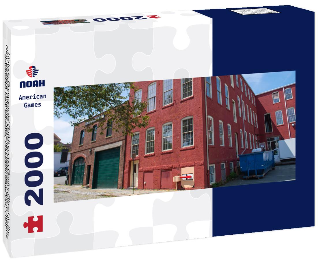 Historic Commercial Buildings on Centre Street in the New Bedford Whaling National Historical Park in historic downtown New Bedford, Massachusetts MA, USA 2000pc Panoramic Puzzle