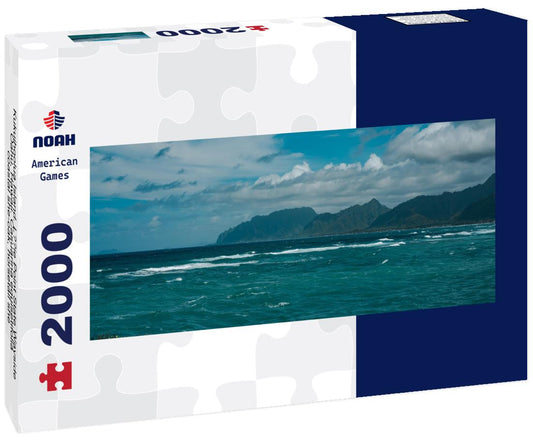 Noah Jigsaw Puzzle Kukuihoolua Island. La?ie Point State Wayside, Oahu, Hawaii. Casuarina equisetifolia, coastal she-oak, horsetail she-oak, beach sheoak, beach casuarina or whistling tree panorama 2000 pieces