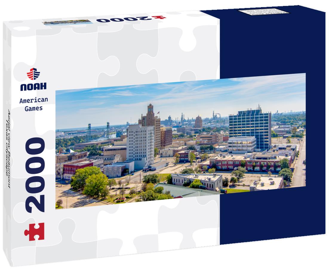 Aerial view Beaumont Texas cityscape 2000pc Panoramic Puzzle