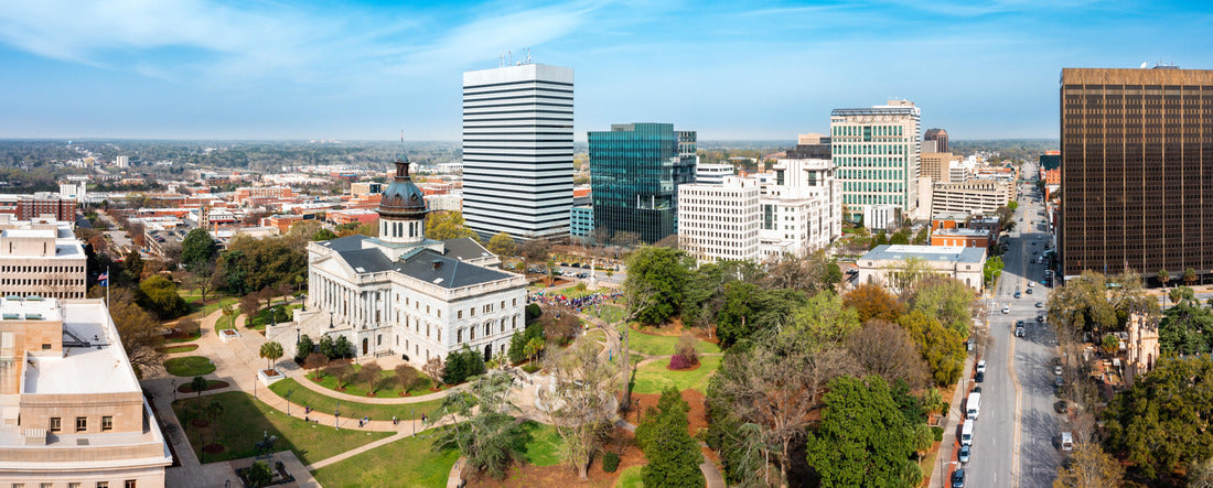 South Carolina Statehouse and Columbia skyline 2000pc Panoramic Puzzle