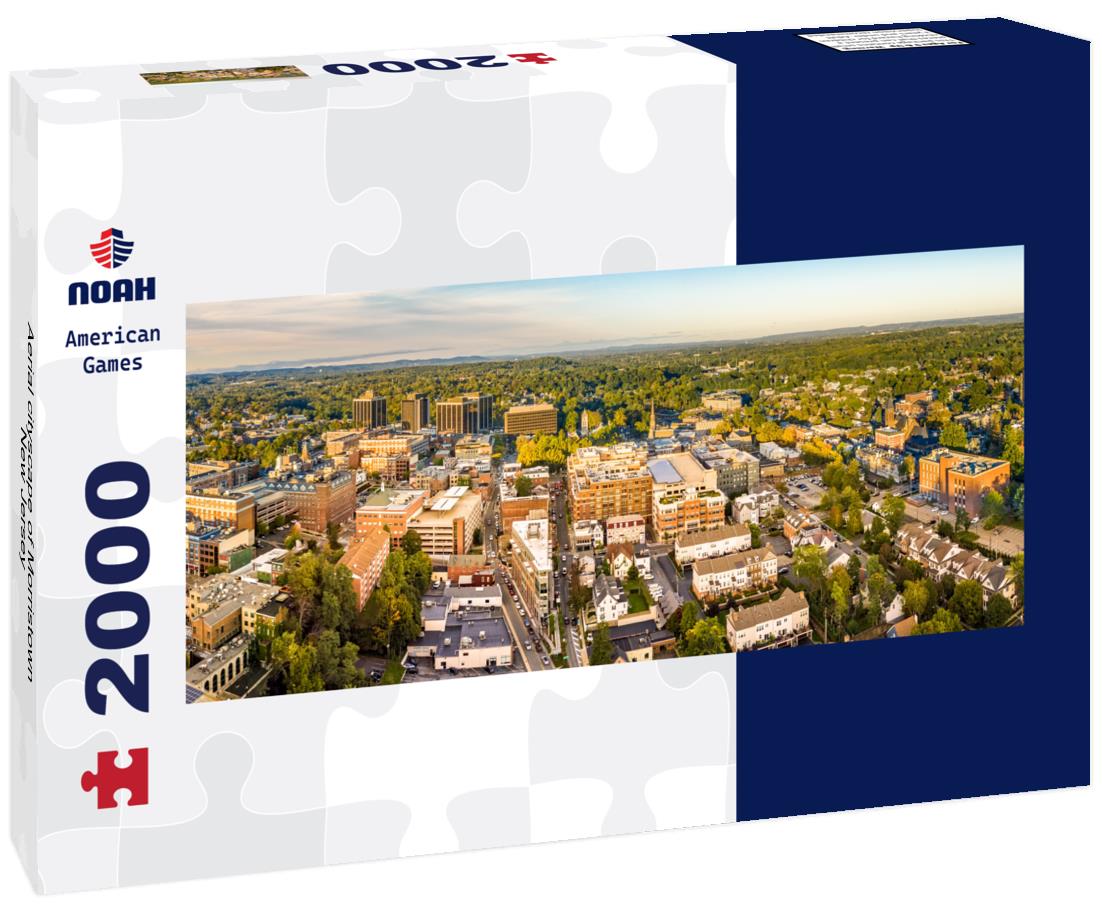 Aerial cityscape of Morristown, New Jersey 2000pc Panoramic Puzzle
