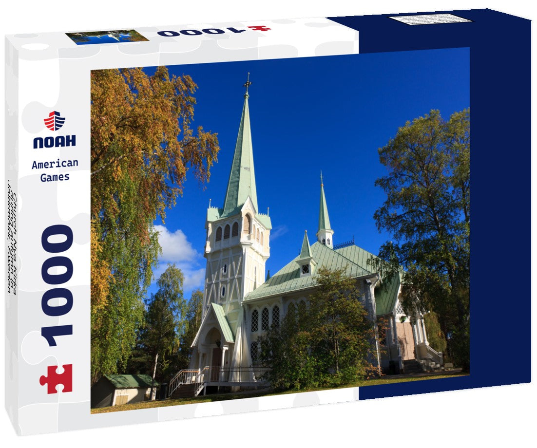 Noah Jigsaw Puzzle Church Nya Kirka during autumn in Jokkmokk, Sweden 1000 pieces