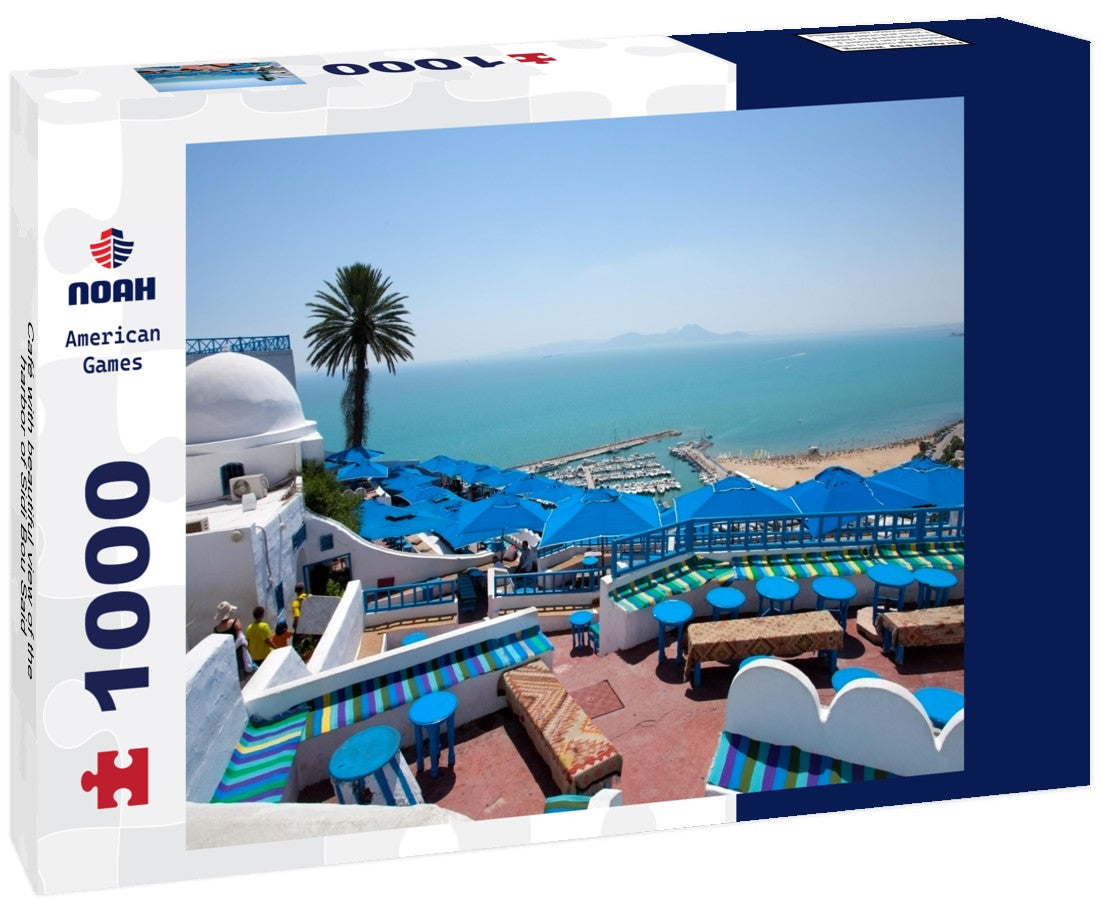 Noah Jigsaw Puzzle Café with beautiful view of the harbor of Sidi Bou Said 1000 pieces