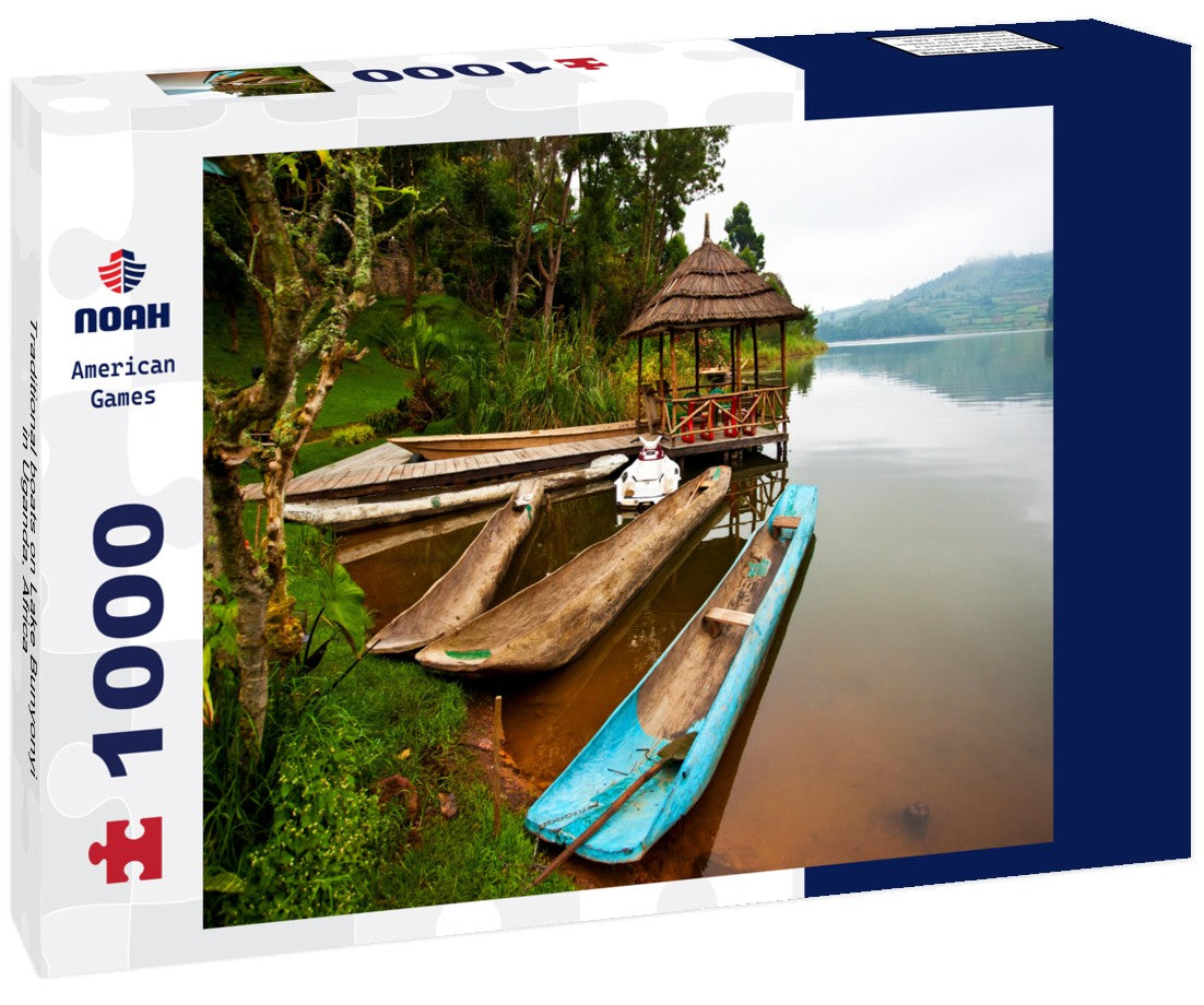 Noah Jigsaw Puzzle Traditional boats on Lake Bunyonyi in Uganda, Africa 1000 pieces