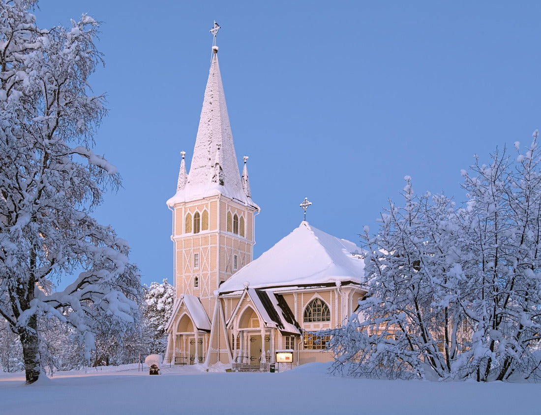 Noah Jigsaw Puzzle Arvidsjaur Church in winter evening, Norrbotten Province, Sweden 1000 pieces