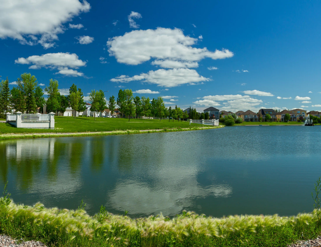 Noah Jigsaw Puzzle Beautiful pond with estate homes in the background in Winnipeg. Canada 1000 pieces