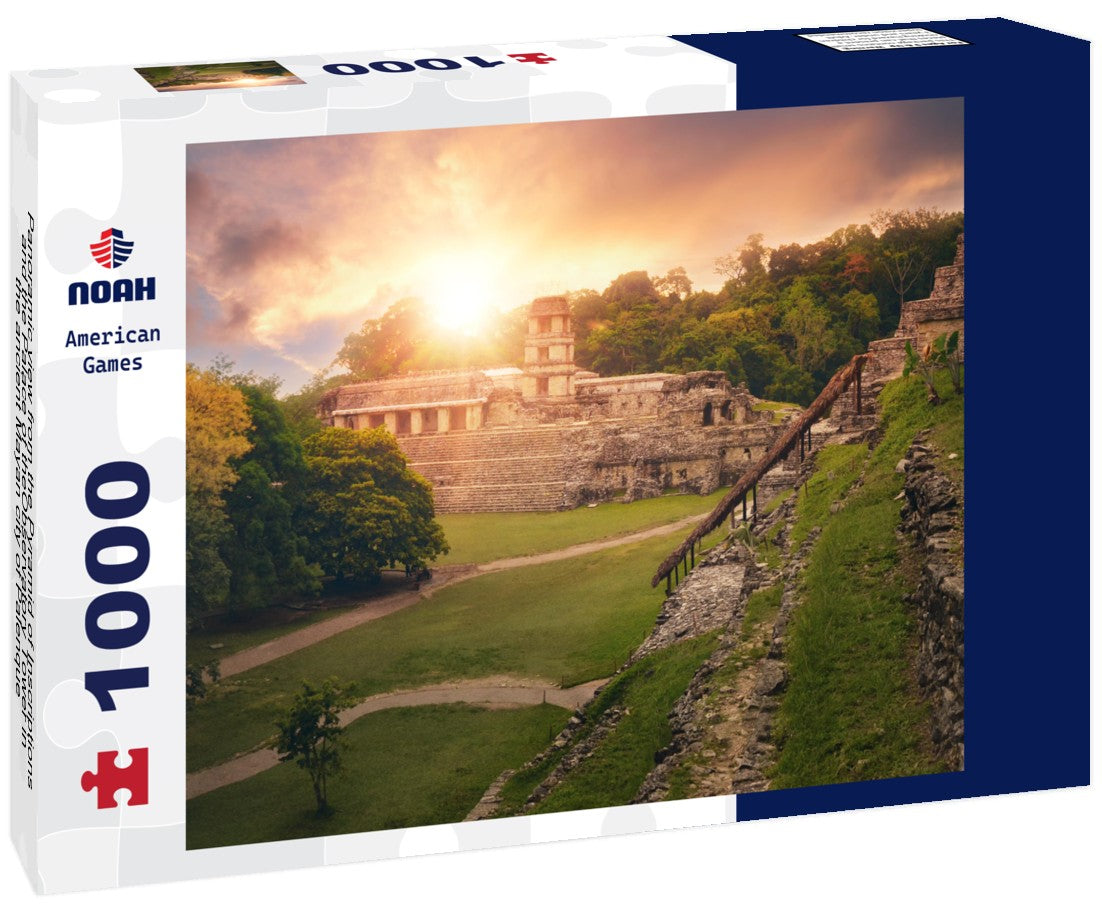 Noah Jigsaw Puzzle Panoramic view from the Pyramid of Inscriptions and the Palace of theObservatory Tower in the ancient Mayan city of Palenque 1000 pieces