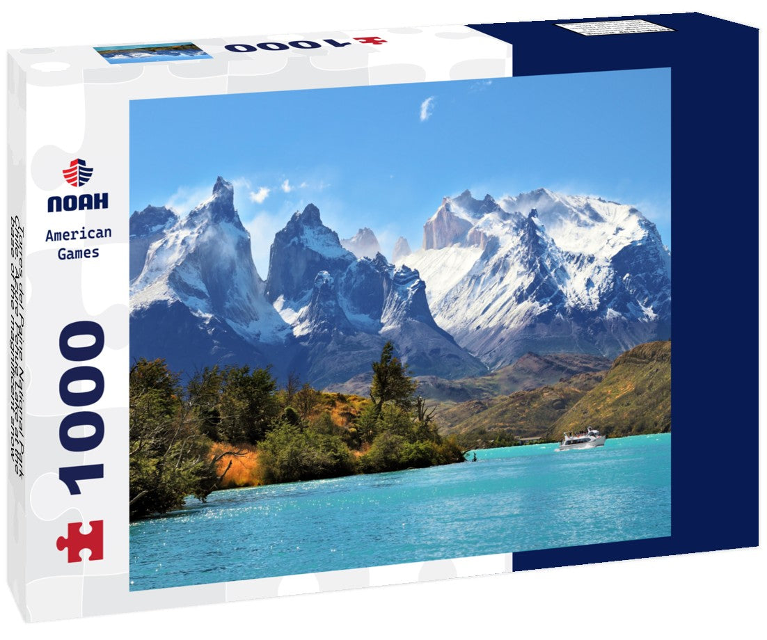 Noah Jigsaw Puzzle Torres del Paine National Park, Chile. Azure Pehue Lake at the base of the magnificent snow-capped rocks of Los Kuernos 1000 pieces