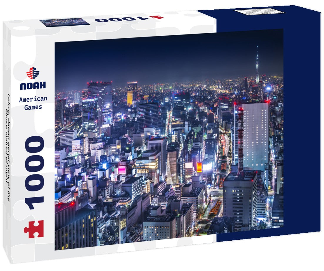 Noah Jigsaw Puzzle Tokyo, Japan aerial view of the Ginza district at night 1000 pieces