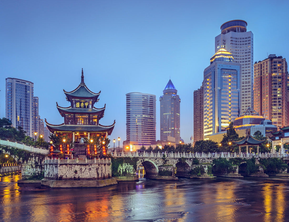 Noah Jigsaw Puzzle Guiyang, China skyline at Jiaxiu Pavilion on the Nanming River 1000 pieces